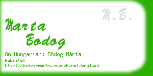 marta bodog business card